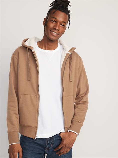 Cozy Sherpa Lined Zip Hoodie For Men Old Navy