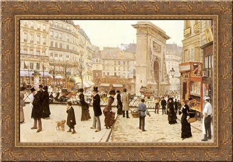 Le Boulevard St Denis Paris X Gold Ornate Wood Framed Canvas Art