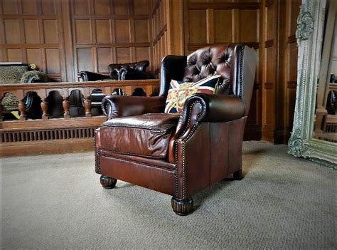 F50 1098 TETRAD OSKAR DFS GRAND TOUR CIGAR BROWN LEATHER CHESTERFIELD