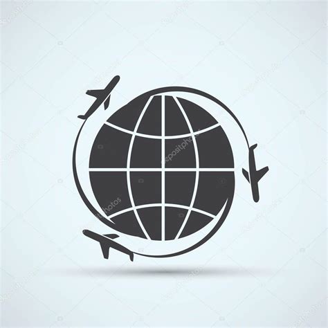 Icon Of Globe And Airplanes Travel Stock Vector Image By ©slasny1988