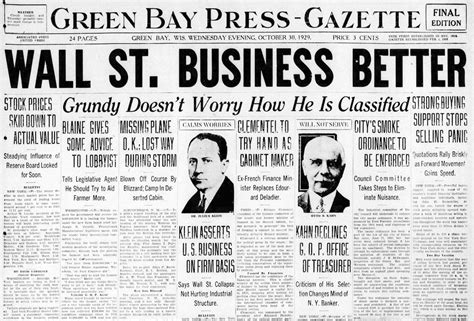 The Great Depression: Newspaper headlines from the 1929 stock market crash - Click Americana