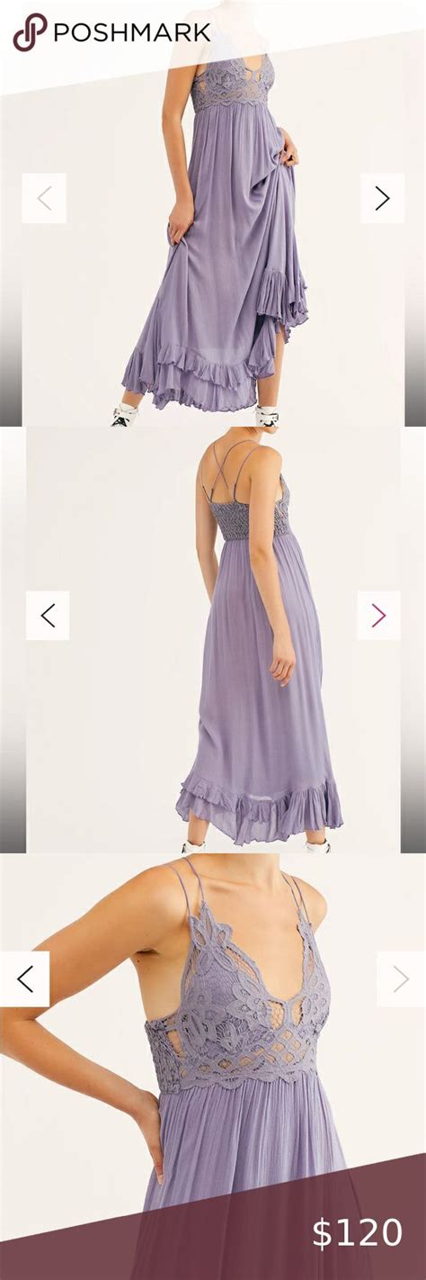 Nwt Free People Intimately Adella Maxi Slip Dress In Slate Or Lavender