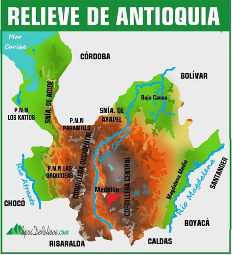 Relieve De Antioquia Mapa Tipos De Relieve