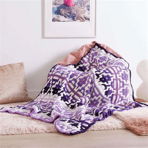 Free Bernat Mosaic Ombre Crochet Blanket Pattern – Mary Maxim