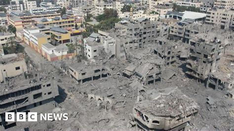 Drone Footage Shows Aftermath Of Israeli Airstrikes Bbc News