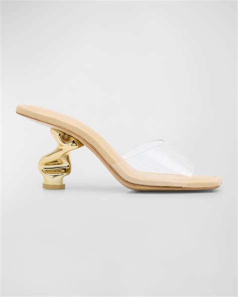 Cult Gaia Scrunch Clear Vinyl Mule Sandals Neiman Marcus