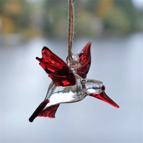 Set of Glass Hummingbird Ornaments Hand Crafted Glass Holiday - Etsy