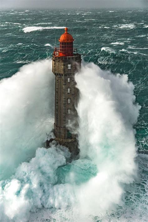 La Jument lighthouse in Brittany, France. Built in 1911. : r ...