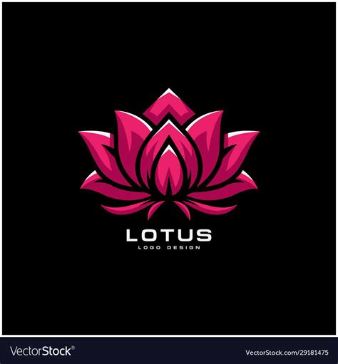 Lotus Flower Logo Design On Black Background