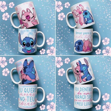 Artes Para Caneca Stitch E Angel Em Pdf Editavel Elo