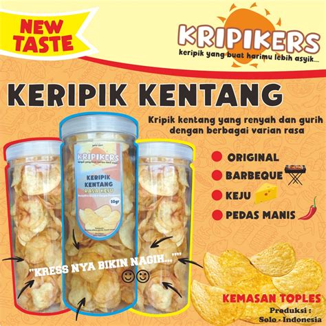 Jual Keripik Kentang Potato Chips Original Dan Rasa Kemasan Toples