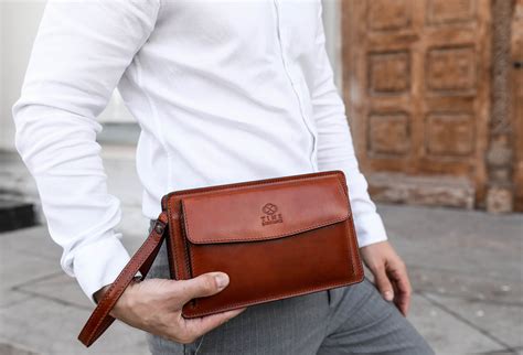 Leather Clutch For Men Mens Organizer Full Grain Etsy