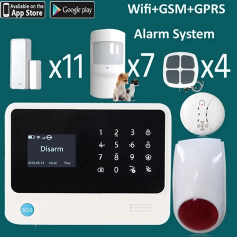 No Monthly Fee Wifi Gsm Gprs Home Alarm System 433mhz Bigger LCD