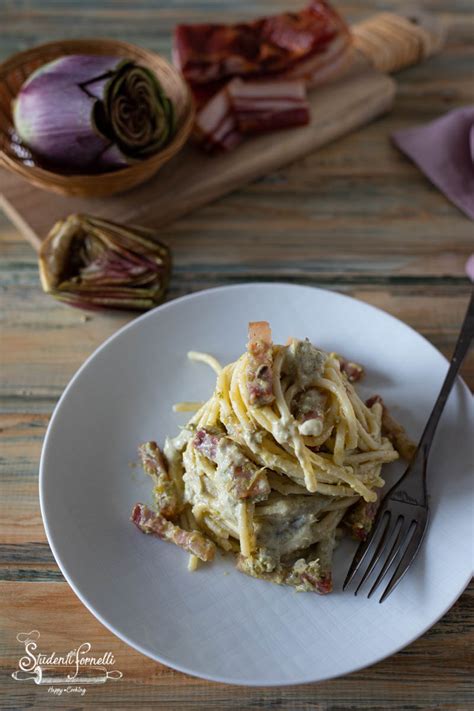 PASTA CON CREMA DI CARCIOFI E GUANCIALE Cremosa E Veloce