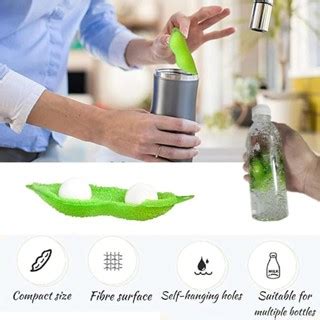 6Pcs Beans Shaped Bottle Cleaning Sponge Magic Beans Cleaner Reusable