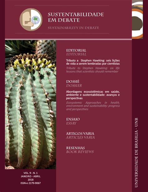 Revista Sustentabilidade Em Debate Vol 9 N 1 Jan Abr 2018 Editora