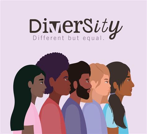 Concepto De Diversidad Con Personas Interraciales Vector En