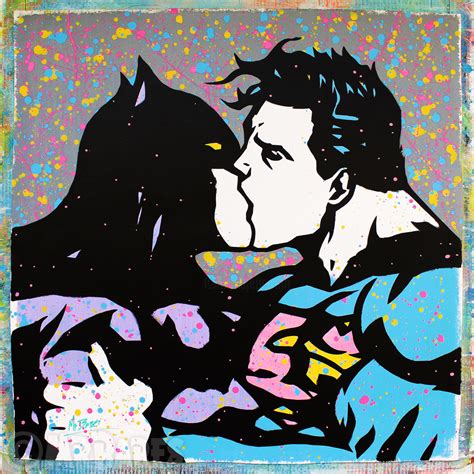 Super Kiss (Batman & Superman), Malarstwo autorstwa Mr.Babes | Artmajeur