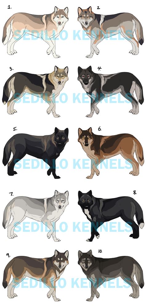 Natural Wolf Designs Set 17 Closed By Nature Ridge Adopts On Deviantart