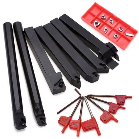 7pcs Mayitr Good Precision Lathe Turning Tool Holder Boring Bar 12mm Shank 7pcs Carbide