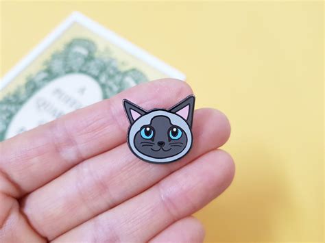 Siamese Cat Pin Badge Etsy