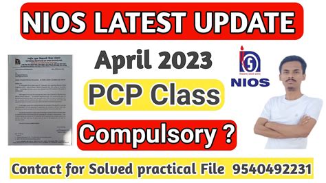 Nios Big Latest Update April Exam 2023 PCP Class Compulsory Nios Rw