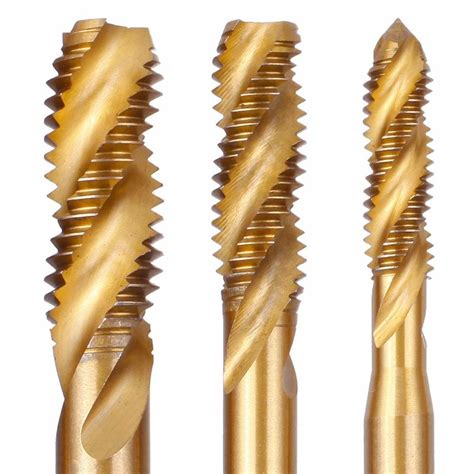 M12 Titanium Coated Spiral Flute HSS Machine Taps