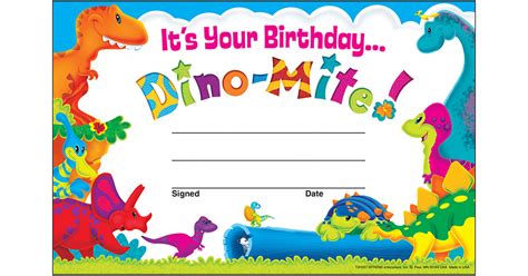 Birthday Dino Mite Pals Recognition Awards T 81057 Trend