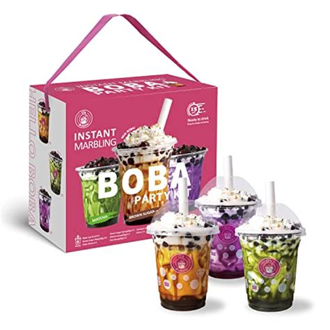 O S Bubble Boba Tea Kit Instant Marbling Boba Tea Party Kit 6