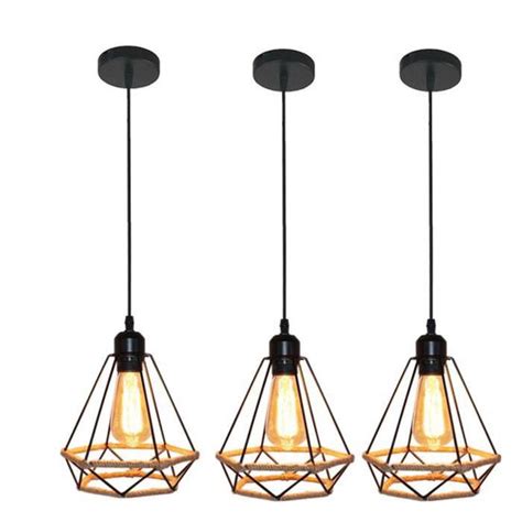 Uni R Tro Vintage Lustre Suspension Industrielle Pcs Noir Cdiscount