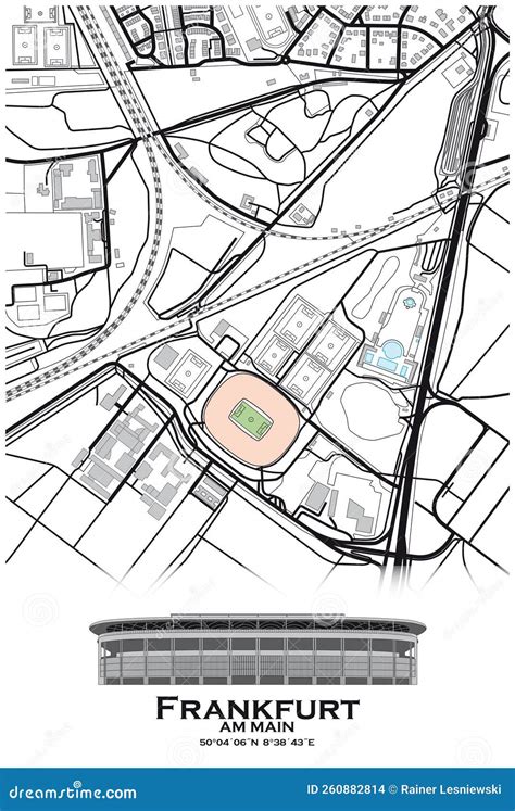 Map of the Football Stadium in Frankfurt am Main, Germany Stock Vector ...