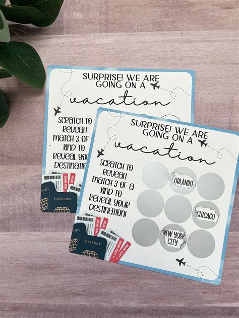Travel Scratch and Match Vacation Reveal--secret Message-vacation