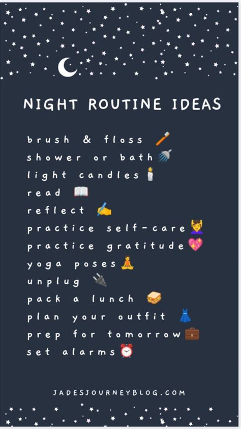 Night Routine Ideas 🌙 | Night routine, Routine, Morning routine productive