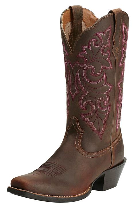 Ariat Womens Round Up 11 Square Toe Boots Brown Cowboy Boots Women Cowgirl Boots Western