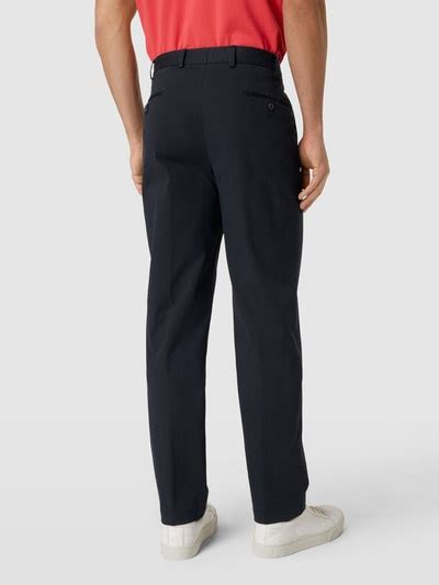 Hiltl Slim Fit Hose mit Bügelfalten Modell PEAKER marine online kaufen