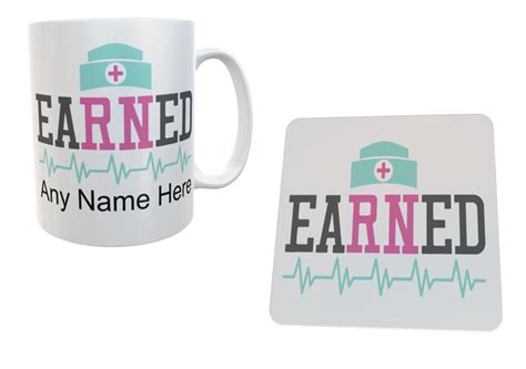 Earned Nurse Sayings Quotes Glossy Mug Coaster Or Set Of Both Etsy