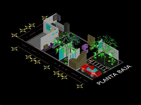 Vivienda Unifamiliar En D En Autocad Cad Mb Bibliocad