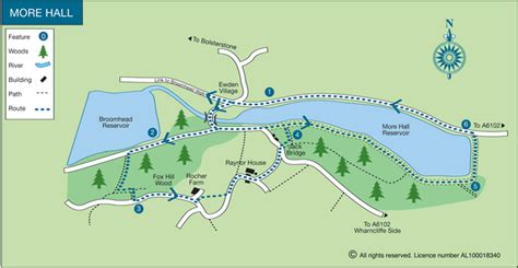 More Hall Reservoir Circular Walk Route Map