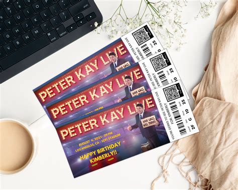 Peter Kay Ticket, Print at Home Peter Kay Customizable Ticket, Gift ...