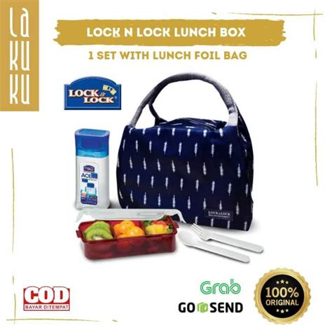 Lakuku Lock N Lock Lunch Box Set With Bag Kotak Makan Dan Minum