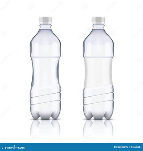 Plastic Clear Water Bottle With And Without Label Stock Vector Illustration Of Refreshment