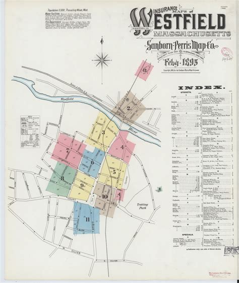 Westfield 1895 Old Map Massachusetts Fire Insurance Index Old Maps