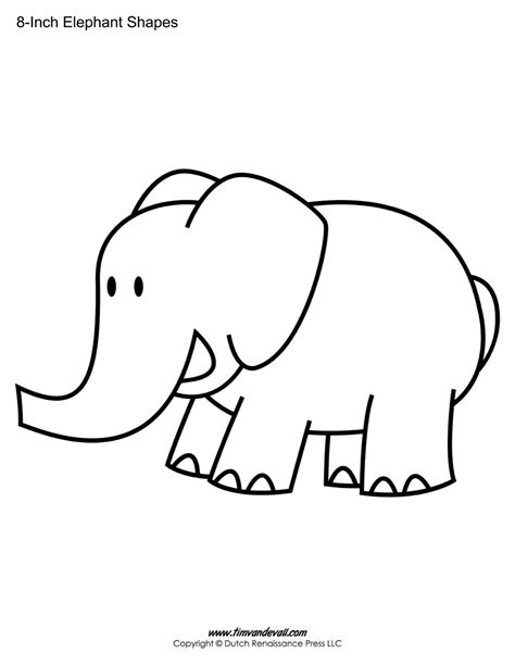 Printable Elephant Templates Elephant Shapes For Kids