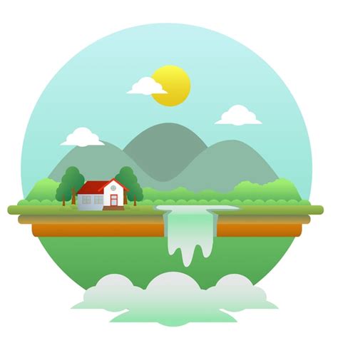 Premium Vector | Sunny day landscape