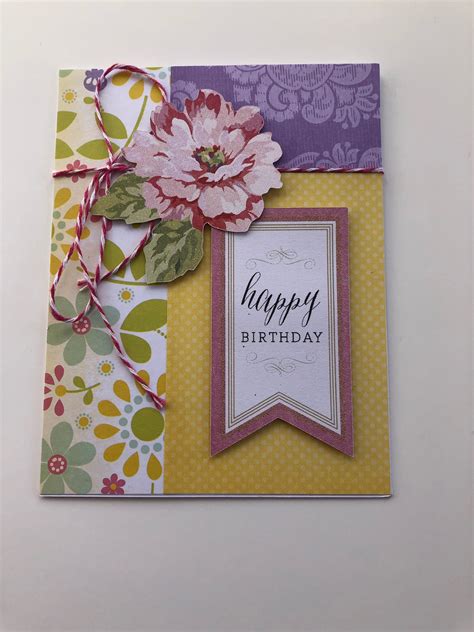 Happy Birthday Card With Flowers - Etsy