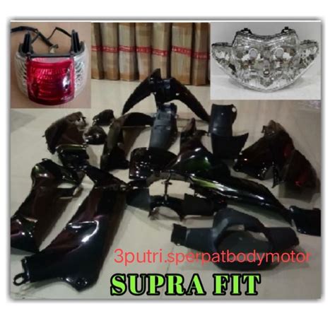 Jual Cover Full Set Body Lampu Lampu Honda Supra X Supra Fit Lama Hitam