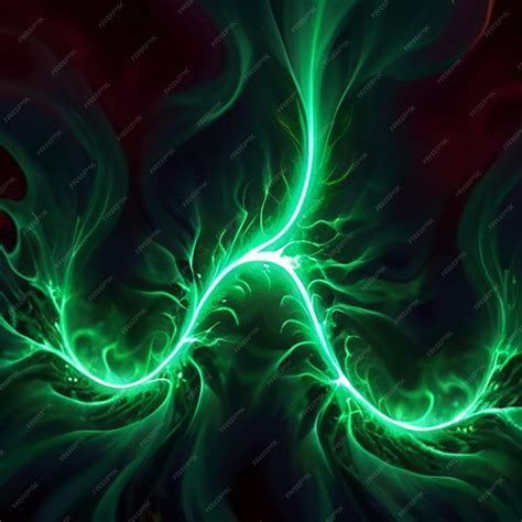 premium photo  green swirl  created   green laser