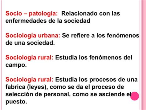 Ciencias Auxiliares Y Ramas De La Sociologia Ppt