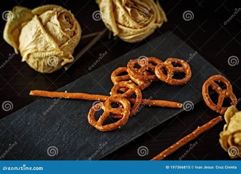 Typische Duitse Bretzel Duits Voedsel En Snack Heerlijke Heerlijke