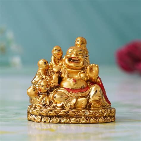 Buy ECraftIndia Handcrafted Polyresin Feng Shui Laughing Buddha Statue